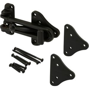 Prime-Line U 11447 Swing Bar Door Guard with High Security Auxiliary Lock, Matte Black Finish (Pack of 1)