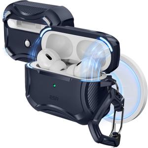 ESR for AirPods Pro 2nd Generation Case, Compatible with Airpods Pro Case 2nd/1st Gen (2023/2022/2019), Compatible with MagSafe, Powerful Drop Protection, Magnetic Lid, Navy Blue ESR for AirPods Pro 2nd Generation Case, Compatible with Airpods Pro Case 2nd/1st Gen (2023/2022/2019), Compatible with MagSafe, Powerful Drop Protection, Magnetic Lid, Navy Blue