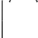 Half Moon Light - LED Floor Lamp for Lash and Eyelash Extensions, Tattoos, Estheticians, Office, Living Room, Working, and Reading - Cool/Warm Light, Adjustable Height & Angle & Brightness (Glossy Black)