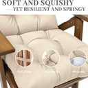 Patio Chair Cushion, Rocking Chair CushionOverstuffed Seat Back Cushion Pad for Outdoor Indoor,Waterproof and Fade-Resistant Patio Chair Cushions with Ties, Blue (Beige)