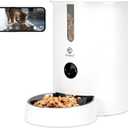 Automatic Cat Feeders, Podazz 1080P HD Camera Timed Auto Cat Dog Feeder with Smart App, 5G WiFi Dry Food Dispenser 2-Way Audio, Voice Recorder, Night Vision, Non-Stick Food Bowl (White)