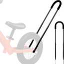 Bike Training Handle - Adjustable Balance Push Bar 22"-29" Height for Kids Learning to Ride - Children Bike Trainer Accessory, 4-Level Safety Handle Attachment (Black)