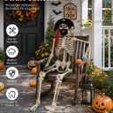 HOMELEX 5.4 Ft Halloween Skeleton Decoration, Life Size Pirate Skeleton