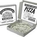 2 Pcs Money Box for Cash Birthday Money Pizza Box Gift 10 x 10 Inch Fun Pizza Gift Boxes for Surprise Holder Birthday Wedding Party (Cash Not Include)(Classic)