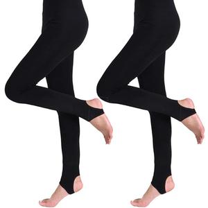 Blostirno Women's Fleece Lined Tights Thermal Pantyhose Leggings Opaque Winter Warm Thick Stockings Tights (Medium-Large, Stirrup Black 2-pack)