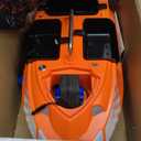 RC Bait Boat for Fishing with 4 Bait Containers, 1640FT Remote Range, Line Drop, Cruise Control, Dual 5200mAh Batteries, LED Lights, Hook Release & Carry Bag (Orange), 52.7 cm