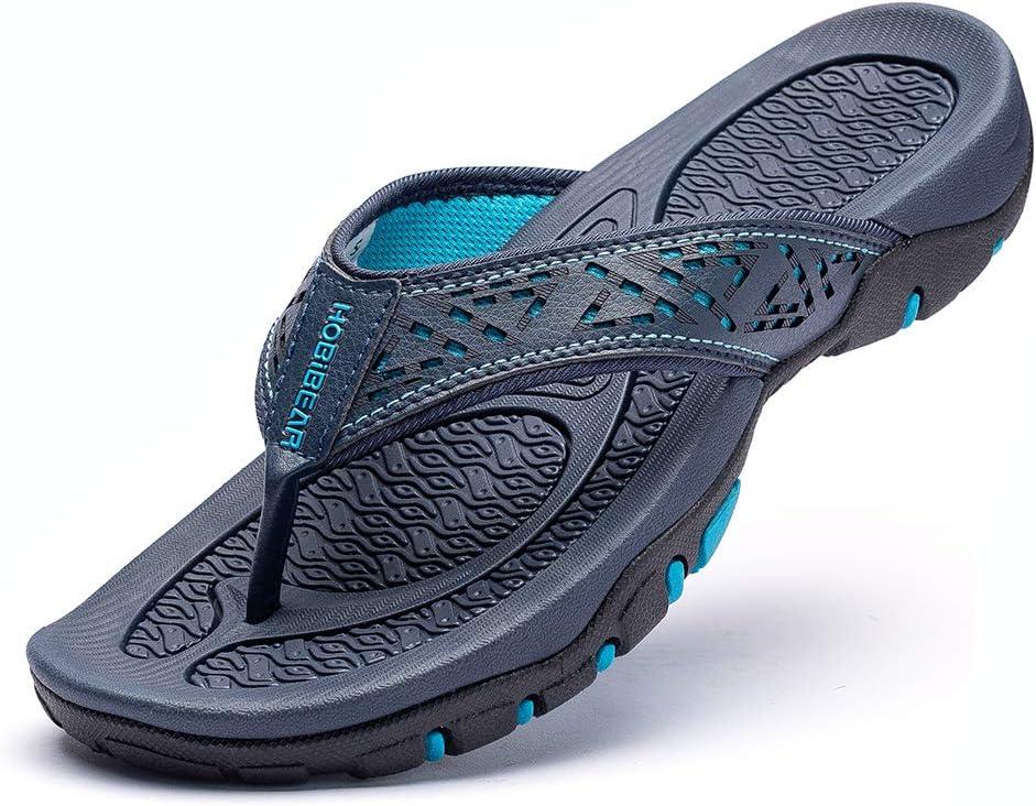 GUBARUN Mens Sport Flip Flops Comfort Casual Thong Sandals Outdoor (13, Blue)