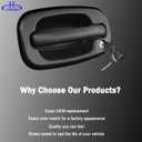 Front Exterior Door Handle with Locks Compatible with 1999-2006 Chevy Silverado 1500 2500 3500 Classic Suburban Tahoe Avalanche GMC Sierra Yukon XL Escalade ESV EXT,Replace 15034985, 15034986