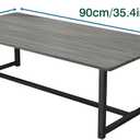 Farmhouse Coffee Table Rectangular Center Table for Living Room Table Wooden Tabletop with Metal Frame,Mid Century Modern Design,Easy Assembly,Wood Coffee Table,Grey
