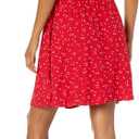 Amazon Essentials womens Sleeveless Relaxed-Fit Woven Shirt Dress (XX-Large, Red Leafy Floral)