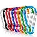 UPINS 100 Pcs Multicolored Aluminum Keychain Carabiner Spring Clip D Shape Hook Durable Sport Accessories for Outdoor Home RV Fishing Hiking Traveling Backpack