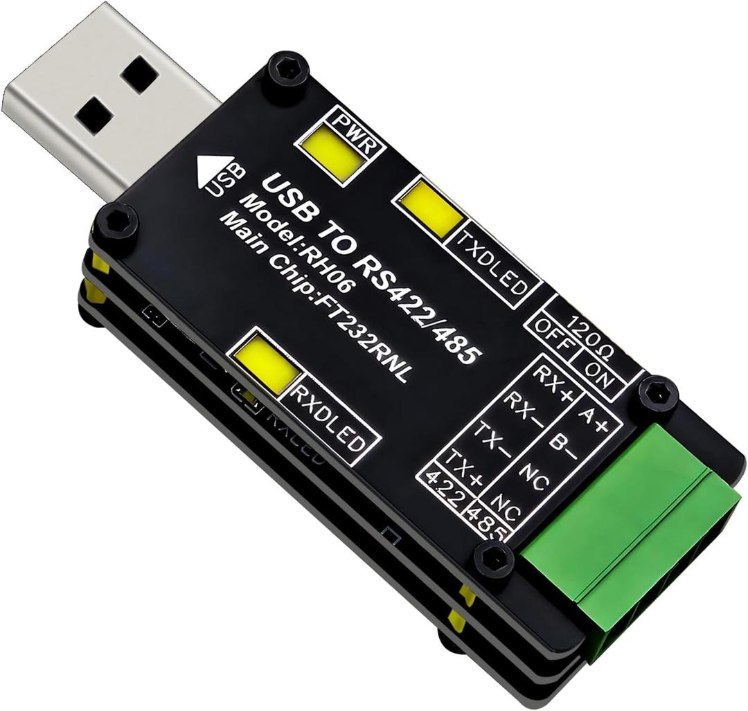 USB to RS485/RS422 Converter Adapter with FT232RNL and SP490EN Chips Supports Surge Protection/Short Circuit Protection/ESD Protection