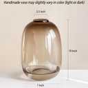 GeLive Brown Glass Vase Round Clear Colored Flower Vase for Centerpiece Long Stem Branch Fresh Artificial Plant Bottle Modern Home Indoor Decoration (Brown)