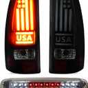 Tresound Tail Light + 3rd Third Brake Cargo Lamp for Chevy Silverado 1500 2500 99-02, 1500 2500 HD 01-02, GMC Sierra 1500 2500 99-03, 1500 2500 HD 01-03 High Mount Stop Light Rear LED Taillight