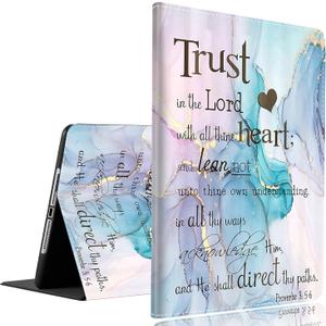 Case for Samsung Galaxy Tab A9 Plus 11 inch 2023Slim Fit Foldable Standing Cover Case with Auto Sleep/WakeVerse Scripture Quotes on Teal Purple Marble