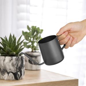 Small Watering Can Indoor Plants  12 oz Mini Metal Watering Can with Long Spout RustProof Stainless Steel Tiny Watering Pot for Small Indoor Plants Home & Office Black