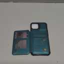 Vinich for iPhone 13 Wallet Case with Card Holder, RFID Blocking Credit Slots Kickstand Shockproof Phone Cover Fit for iPhone 13 6.1" Bluish Green