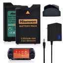 Hisewen PSP 1000 Battery 2 Pack and Fast Charger for Sony PSP 1000 PSP-110 (1001, 1002, 1003, 1004, 1005, 1006, 1007, 1008, 1010), PSP Fat