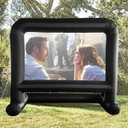 HuaKastro 14 FT Inflatable Projector Screen  One-Piece Design, Easy Setup Blow-Up Movie Screen with Quiet Fan, Ideal for Outdoor & Indoor Movie Nights, Backyard Events, and Parties (Stable Base)