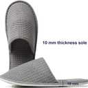 12 Pairs Disposable House Slippers for Guests, Washable Reusable Soft Polar Fleece Spa Slippers, Non-slip Indoor Slippers for Hotel Travel (Gray)