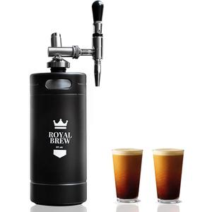 The Original Royal Brew Nitro Cold Brew Coffee Maker - Gift for Coffee Lovers -128 oz Extra Large Home Keg, Nitrogen Gas System Coffee Dispenser Kit - Use Nitrogen or Nitrous Oxide