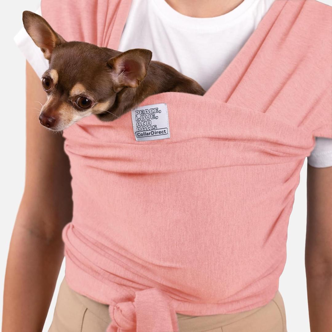 Dog Sling Carrier for Small Dogs - Anti-Anxiety Cat Sling, Puppy Pouch - Pet Sling in (Pink, Standard)