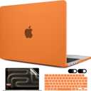 MEEgoodo for M5 MacBook Pro 16 inch Case 2026 2024 2023 2021 (Fit Model A3429/A3428/A3403/A3186/A2991/A2780/A2485) M5 M4 M3 M2 M1 Pro/Max, Laptop Case with Keyboard & Webcam Cover, Matte Orange