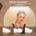 Benature Rechargeable LED Vanity Mirror Light - Dimmable 6500K Makeup Light with Timer, 360 Adjustable Angle, Wireless Cordless Suction Stick-On Installation for Bathroom, Portable Vanity Lighting