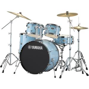 Yamaha Rydeen 5-Piece Drum Set With 22" Bass Drum, Floor Tom, 2 Toms With Ball Clamp And Wood Snare Drum, Gloss Pale Blue