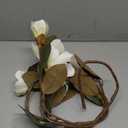 2PCS 32.2inch Artificial Magnolia Flowers 3D Real Touch 6 Heads Faux Magnolia Flower Bouquets Realistic Long Stem with Green Leaves for Home Wedding Table Office Floral Arrangement Decoration (White)