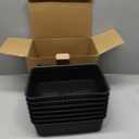 [ 8 Pack ] Plastic Storage Baskets, Small Pantry Organization and Storage Bins, Household Organizers for Laundry Room, Bathrooms, Kitchens, Cabinets, Countertops, Under Sink or Shelves, Black