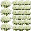 Riceshoot 500 Pcs Artificial Silk Roses Flowers with Long Stem Bridal Wedding Bouquet Realistic Floral Bulks for Garden Home Party Gifts Favor Decoration, (White)