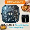 4QT Air Fryer Crisper Plate for PowerXL Vortex Pro Air Fryer 4QT, Upgraded Replacement Grill Pan Plate Crisper Tray Rack Shelf Grate Grid for 4QT PowerXL Air Fryers, Nonstick, Dishwasher Safe