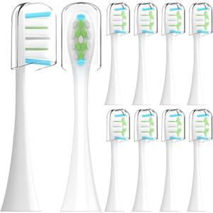 10 Pack Compatible with Oclean Electric Toothbrush Replacement Brush Heads,for Oclean Electric Toothbrush,with dust Cover (White, Medium)