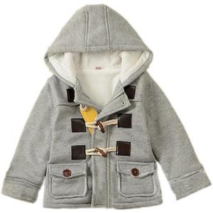 Baby Boy's Girls Kids Hooded Fleece Coat Winter Outwear (Brown)