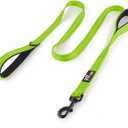 Plutus Pet Double Handle Dog Leash 6ft Long, Padded 2 Handle, Heavy Duty, Reflective Training Leash for Medium Large Dogs, Dual Handle Lead (Green)