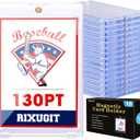130pt Magnetic Card-Holders for Trading Cards - 15-Pack One Touch Card Case with Stronger Magnet, UV Protection Card Protectors Hard Plastic, Card Sleeves Display Case for Baseball Card Sports Cards