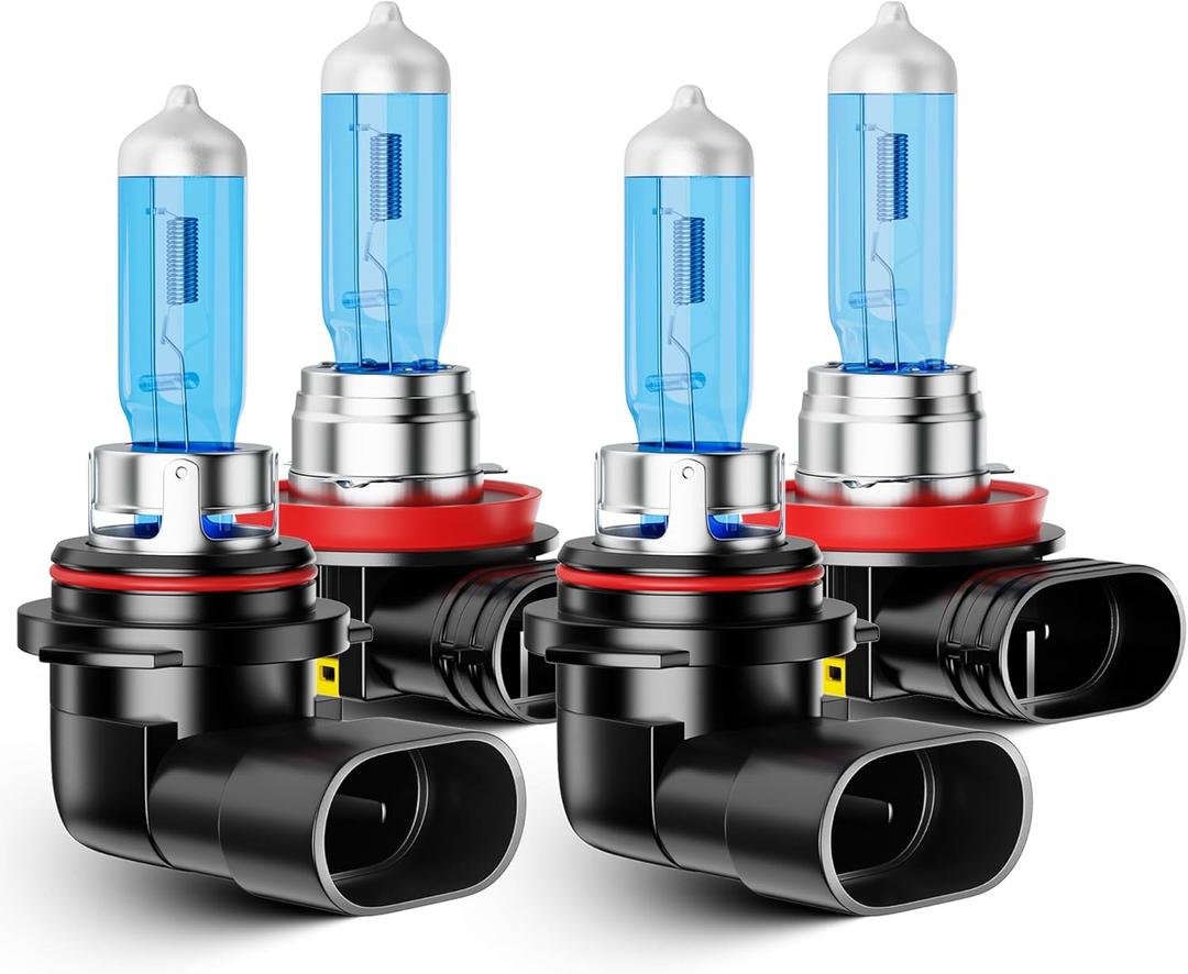 Upgraded Halogen Light Bulbs Compatible For Dodge RAM 1500 2500 3500 2009-2023, 9005 High and H11 Low Beam Headlight Bulb Kit, 300% Brightness 6000K White Halogen Bulbs, Plug n Play, 4-Pack