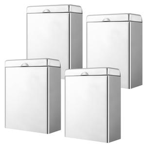 Tioncy 4 Pcs Sanitary Napkin Receptacle, Tampon Disposal Bin Wall Mounted Tampon Holder Stainless Steel Sanitary Napkin Disposal Bins for Home Office Public Restrooms Bathroom (Natural Color)