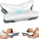 Cervical Pillow for Neck Pain Relief - Ergonomic Neck Pillow for Sleeping Contour Memory Foam Pillows with Cooling Pillowcase, Orthopedic Bed Pillow for Side Back Stomach Sleepers