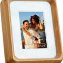 Ultrasound Picture Frame 3x4in, Mini photo frames for desk, Loose fit for cute wallet size baby photo, Horizontal & Vertical orientation, Tiny Rustic Natural Wood Home Decor, Optional 1.6x2.4 Mat