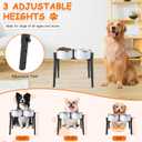 Dog Bowl Stand Elevated, Raised Pet Food & Water Riser for 6.7-10.6" Wide Bowls, Metal Dog Bowl Holder for Small Medium Large Dogs, 2-in-1 Design, Adjusts to 9.8", 11.8", 13.4" Tall(Stand Only)
