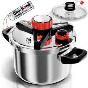 WantJoin 6Qt Pressure Cooker - 3-In-1 Stainless Steel Pressure Canner Compatible with Gas & Induction Cooker,Protective Devices,Canner Rack Included