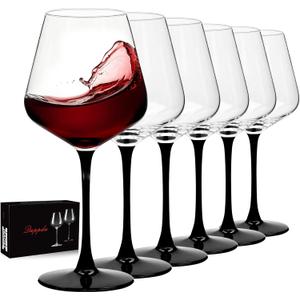 Red Wine Glasses Set of 6, 20 oz Large Clear Burgundy Wine Glasses With Long Stem, Premium Crystal Wine Glass, Unique Gift for Wedding, Anniversary, Mothers Day