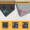 Pet Feeding Mat-Cat Dog Mat for Food and Water Bowl, Absorbent Quick Dry Food Mat Anti-Slip No Stains Dog Placemat with Footprints for Messy Drinkers,12"x20"Dark Grey