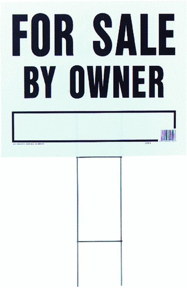 LFS-1 For Sale by Owner Corrugated Plastic Sign w/ H Bracket 19" x 24" Black/White, 1 Piece