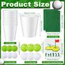 50 Pcs Golf Yard Game Set, Backyard Chipping Target Game with 12 Buckets 2 Hitting Mats 12 Balls 24 Cold Transfer Stickers, Outdoor Lawn Tailgate Games, Golf Gifts for Men Dad