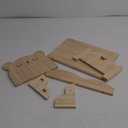 Wooden Toy Bed Pet Bed Doll Bed with Stairs Small Bed Wooden Four Seasons for Girl Dolls Or Cat Dog Small Anlimals,Bear,A