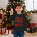 BOUTIKOME Toddler Boys Christmas Shirts Baby Santa is My Homeboy Tees Long Sleeve T-Shirt Holidays Tops Clothes Xmas Outfits (Black)