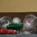 Zhehao 50 Set Christmas Plastic Cups Bulk 16 oz Clear Disposable Christmas Cups with Lids and Straws Santa Snowman Xmas Tree for Party Beverages Juice Coffee Drinks